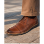 Pantofi barbati casual din piele naturala maro cu perforatii 267M